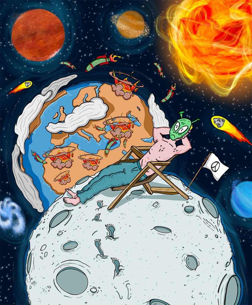 war missile attack bomb russia Israel Donald trump EUA guerra ataque aéreo bomba missil illustration illustrator ilustração desenho alien desenho extraterrestre alien art outer space et ilustração illustration art arte ilustrador ilustradora designer graphic designer design design gráfico design gráfica